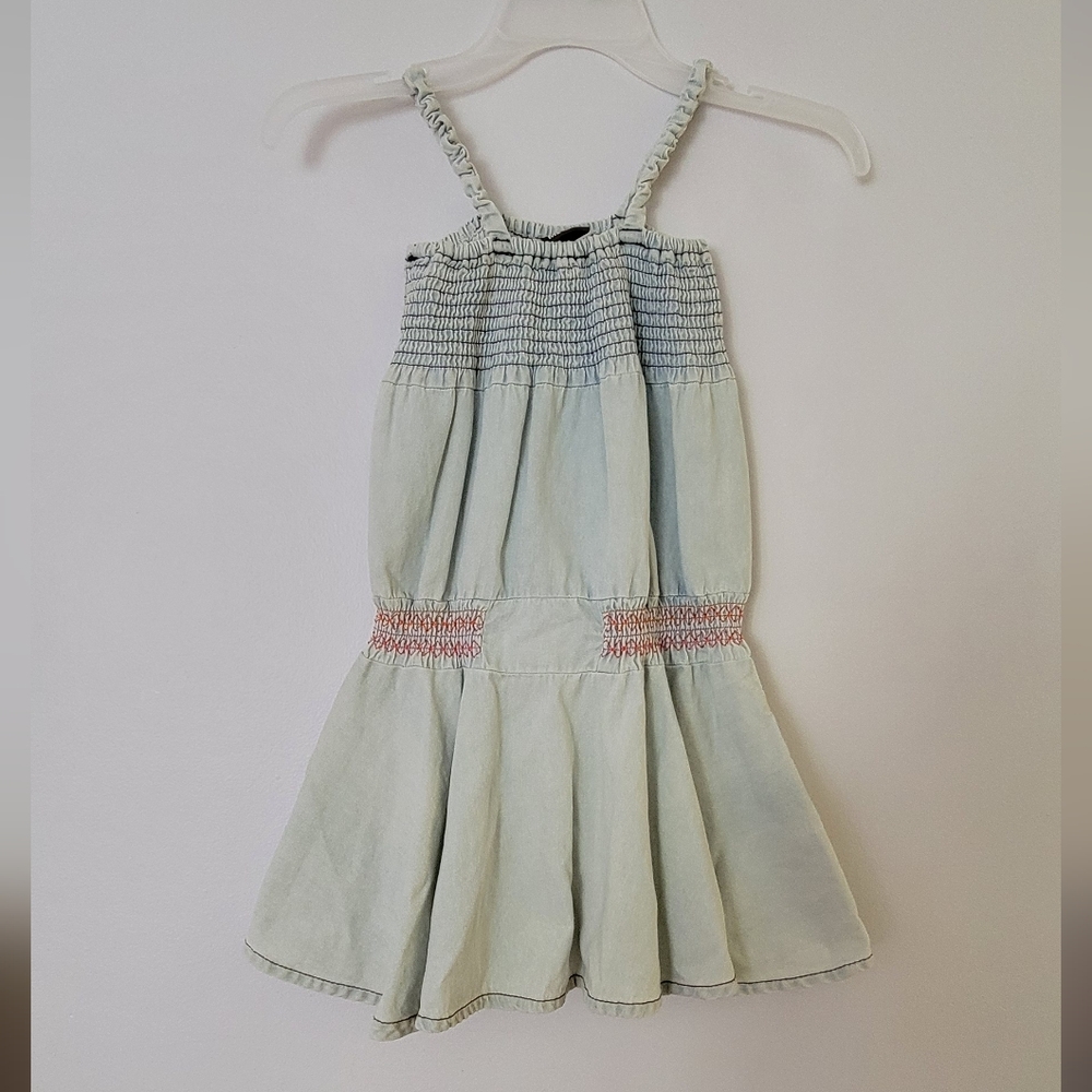 ME TOO Light Denim Wash A-line Skater Dress Size 5 Girls